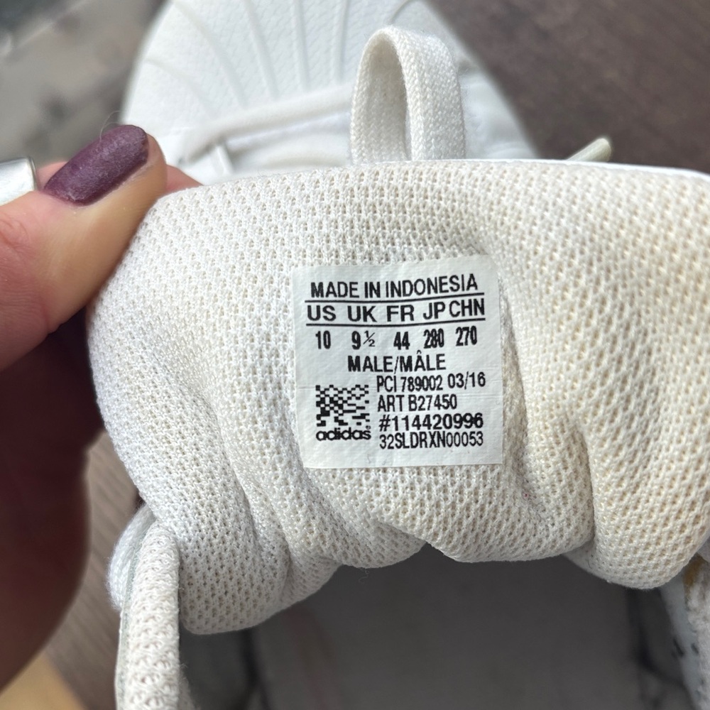 adidas White PRO High-Top Sneakers with Cream Accents - Picture 2 of 7